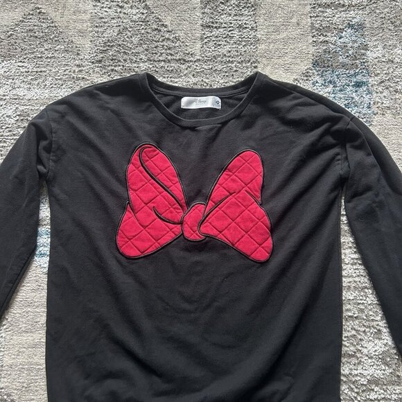 Vintage Disney Store Black Pink Minnie Mouse Bow Sweater Womens Small 90s Y2K - Picture 2 of 7
